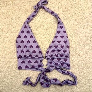 Purple Heart Tie Back Top